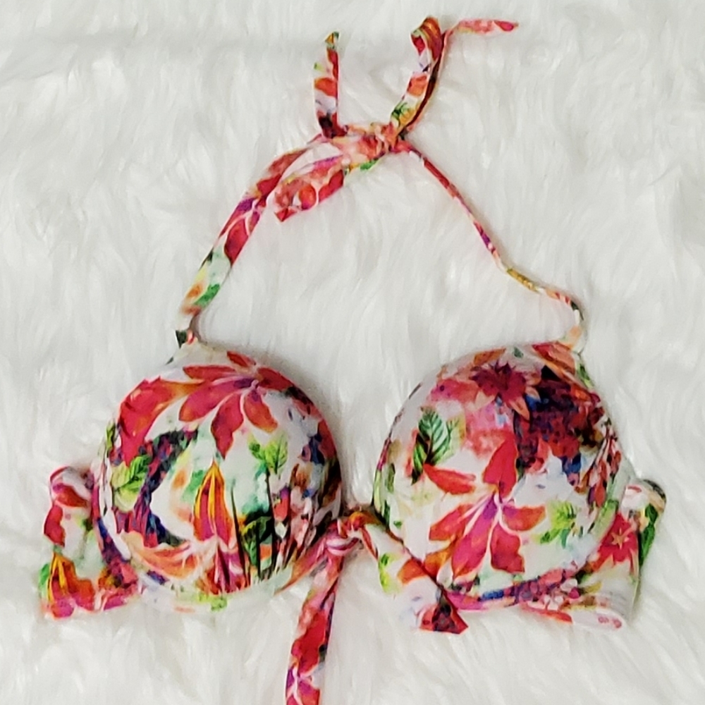 H&M Halter Neck Floral Pushup Swimsuit Top